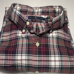 Ralph Lauren Plaid Button Down Shirt Mens XXL Red Green Classic Fit